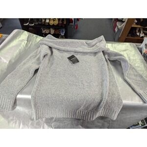 Forever‎ 21 womens juniors Large gray grey off shoulders sweater shirt top NWT